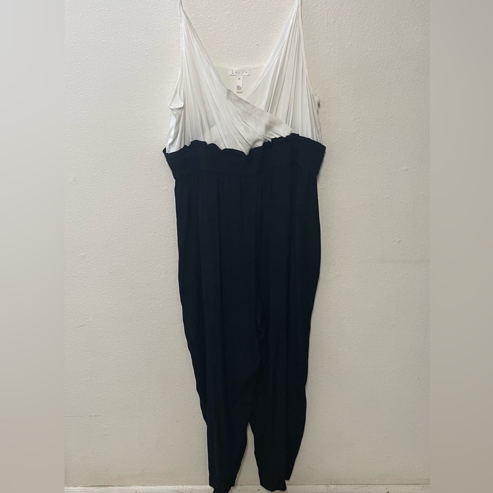 Leith Black White Jumpsuit Sz XL